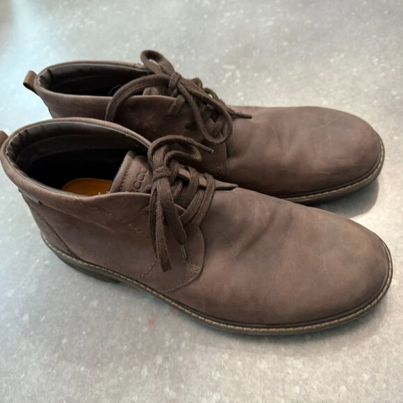 ECCO Brown Leather Gore-Tex Ankle Boots - Size 44 (US 10-10.5) - Picture 7 of 11